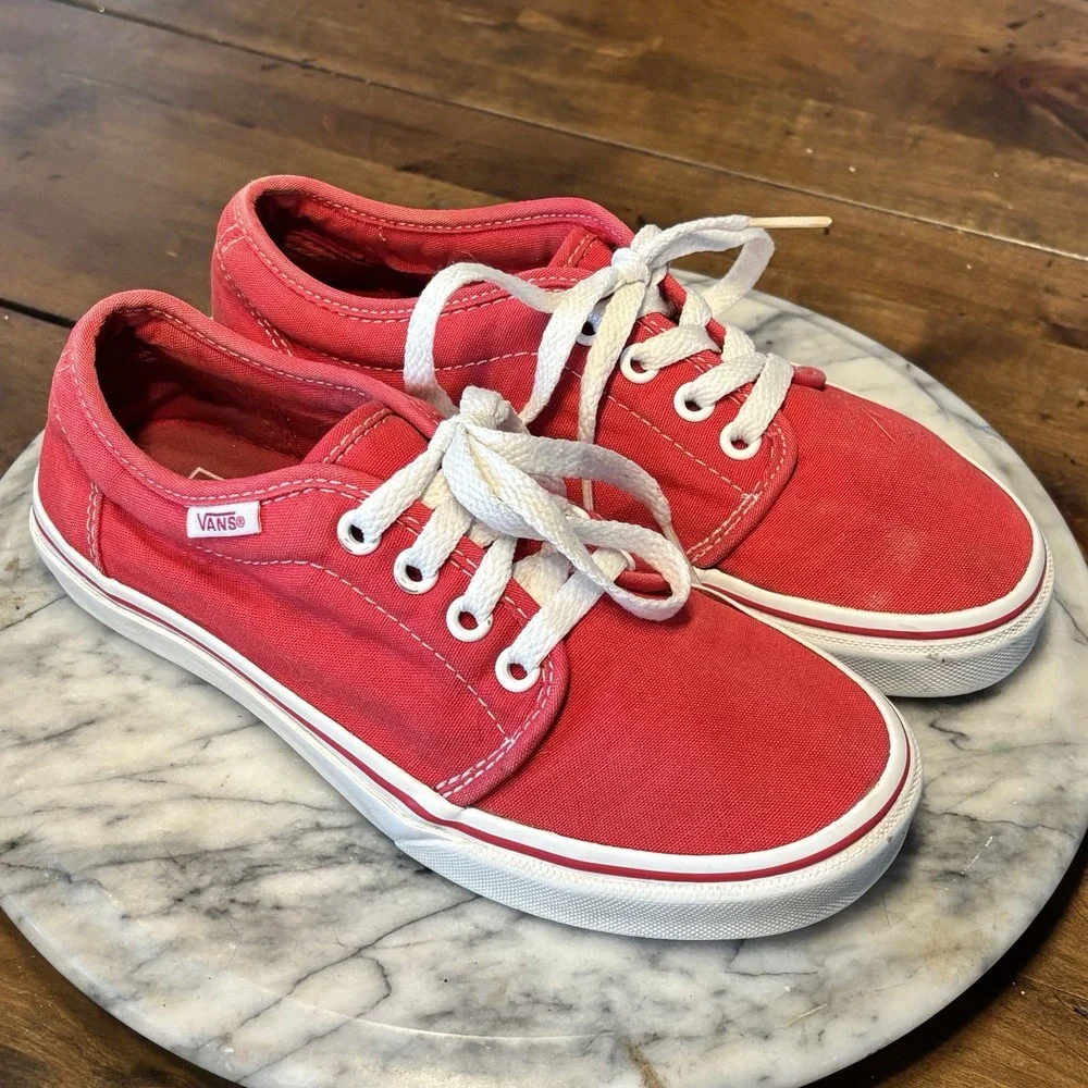 Vans Authentic Classic Red Skate Shoes Men Sz 4 Women Sz 5.5 Skater